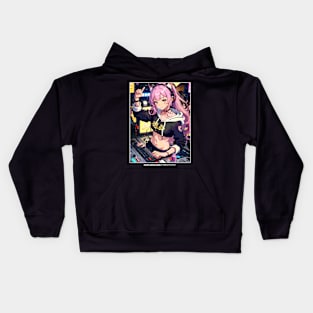 Japanese Kawaii Anime Girl Streetwear - DJ Kids Hoodie